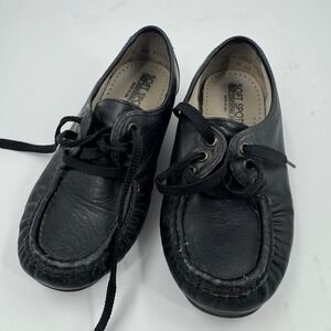 Soft Spots Women Black Leather Lace Up Comfort Shoes Size 5 WW